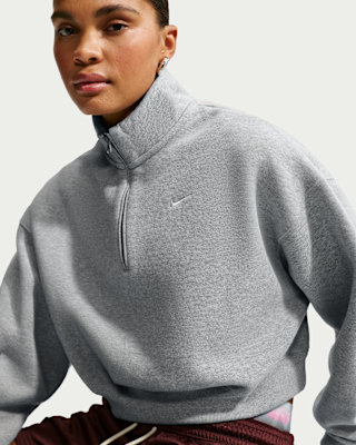 Her lip to TulleSleeveKnitTop Sサイズ　gray Nike Studio Fleece Medium Weight Women's Oversized 1/4-Zip Cropped